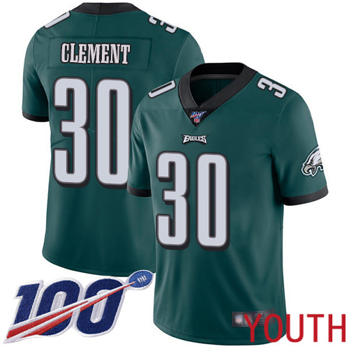 Youth Philadelphia Eagles #30 Corey Clement Midnight Green Team Color Vapor Untouchable NFL Jersey Limited 100th->youth nfl jersey->Youth Jersey